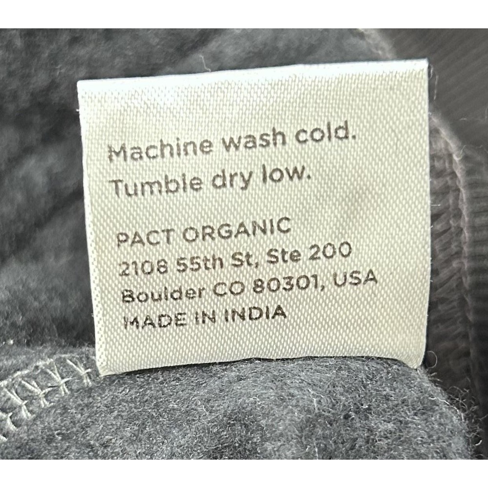 Pact Organic Hoodie Sweatshirt Mens Medium Gray Full Zip Fleece - Picture 6 of 8